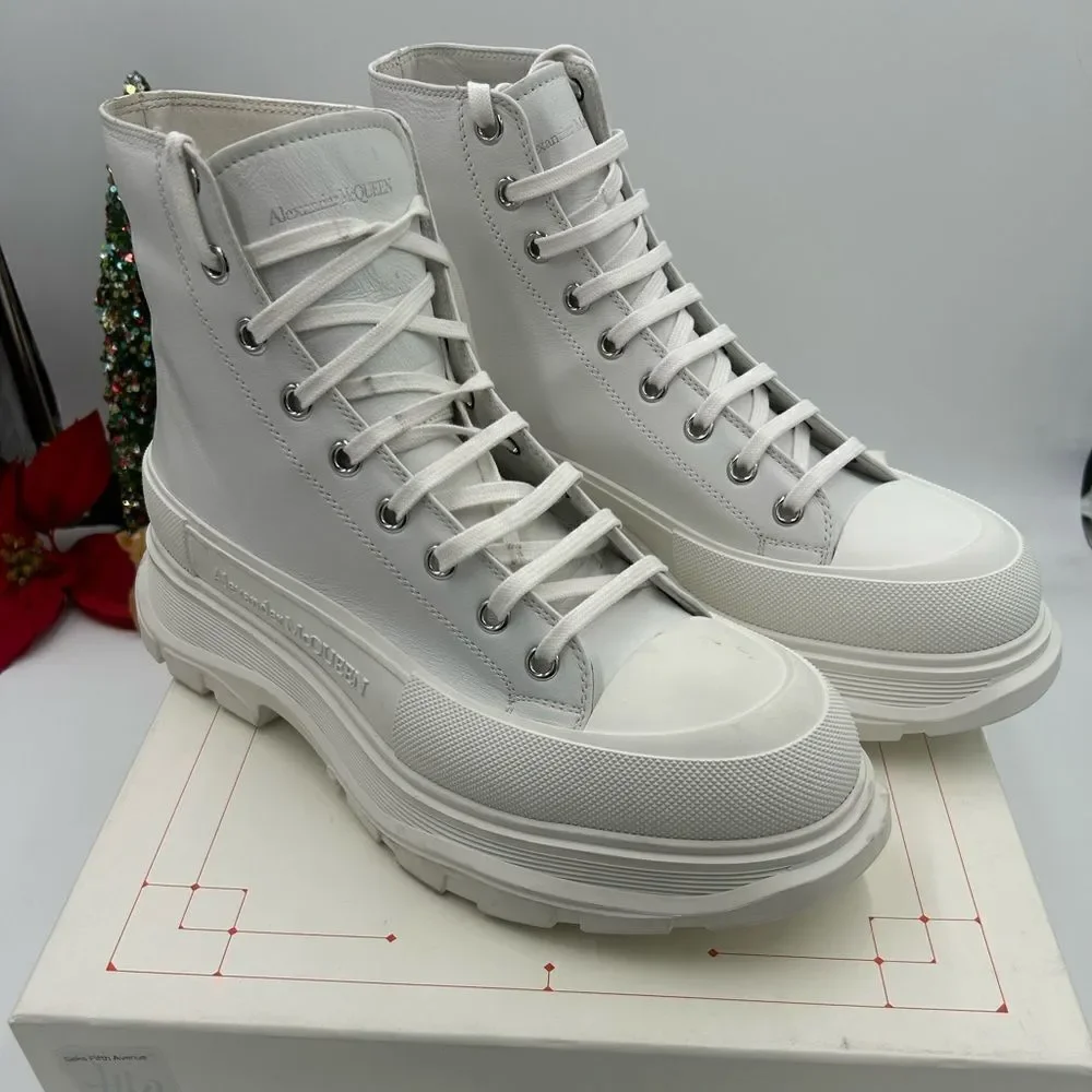 Men’s Alexander, McQueen tread slick high top boots size 46 made in Italy